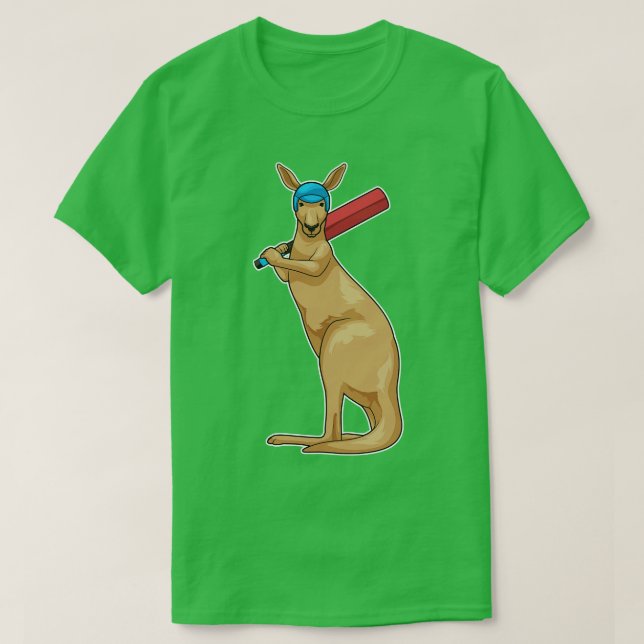 Kangaroo Cricket Cricket bat T-Shirt (Design Front)