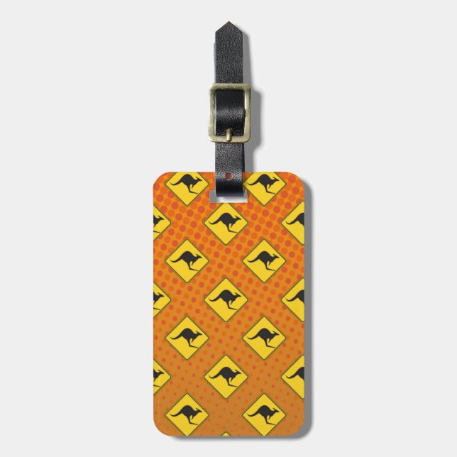 Kangaroo Crossing Luggage Tag (Front Vertical)