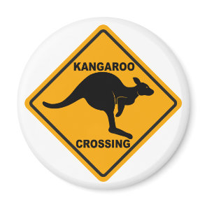 Kangaroo Crossing Sign Magnet