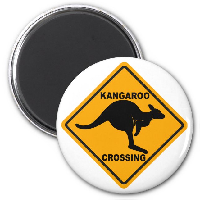 Kangaroo Crossing Sign Magnet (Front)