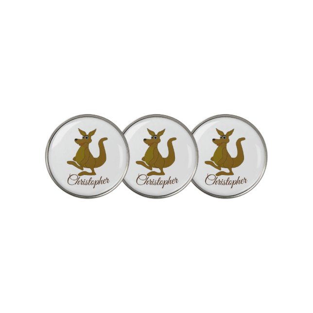 Kangaroo Design Golf Ball Marker (3 Up)