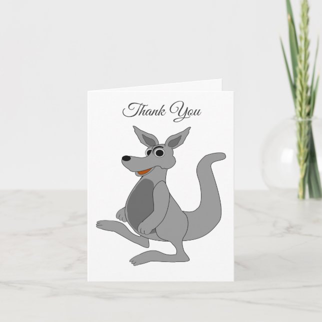 Kangaroo Design Letterpress Thank You Card (Front)