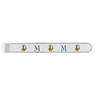 Kangaroo Design Monogrammed Silver Finish Tie Bar