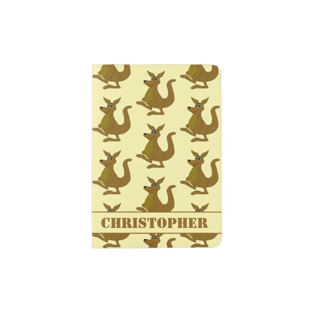 Kangaroo Design Personalised Passport Holder (Front)