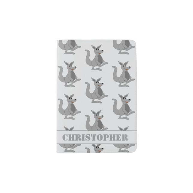 Kangaroo Design Personalised Passport Holder (Front)