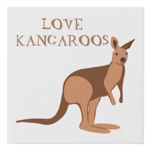 Kangaroo Drawing For Kids Faux Canvas Print