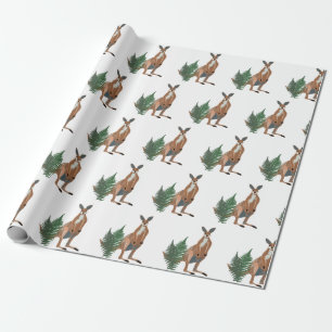 Kangaroo Drawing Wrapping Paper