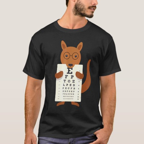 Kangaroo Eye Chart Snellen Chart T_Shirt