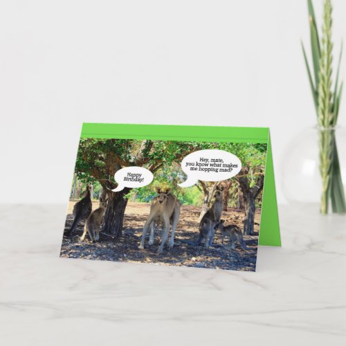 Kangaroo Family Happy Birthday Humor Card