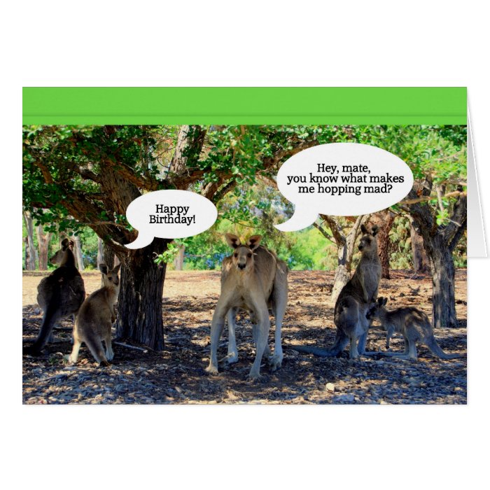 Kangaroo Family Happy Birthday Humor Greeting Card