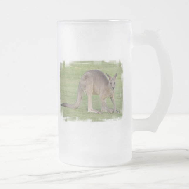 Kangaroo Frosted Beer Mug (Right)