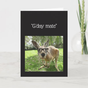 Kangaroo G'day Mate Australian Animal Birthday Card