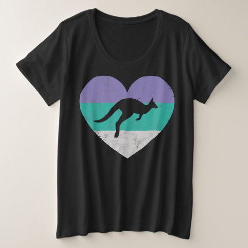 Kangaroo Gift Shirt For Women  Girls Retro Cute