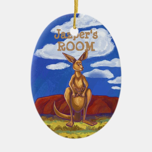 Kangaroo Gifts & Accessories Ceramic Ornament (Front)