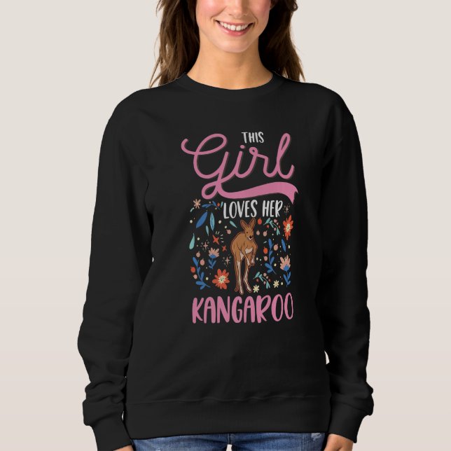 Kangaroo Girl Australia Australian Kangaroo Premiu Sweatshirt (Front)