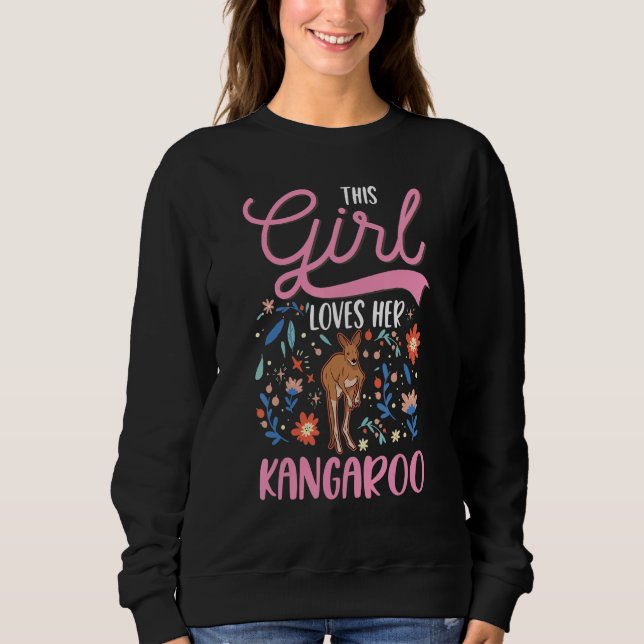 Kangaroo Girl Australia Australian Kangaroo Sweatshirt (Front)
