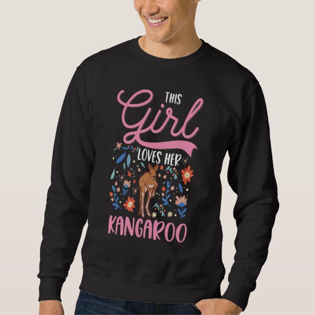 Kangaroo Girl Australia Australian Kangaroo Sweatshirt (Front)
