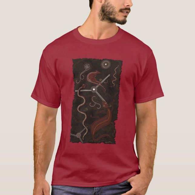 Kangaroo & Goanna Australian Aboriginal Style Tees (Front)
