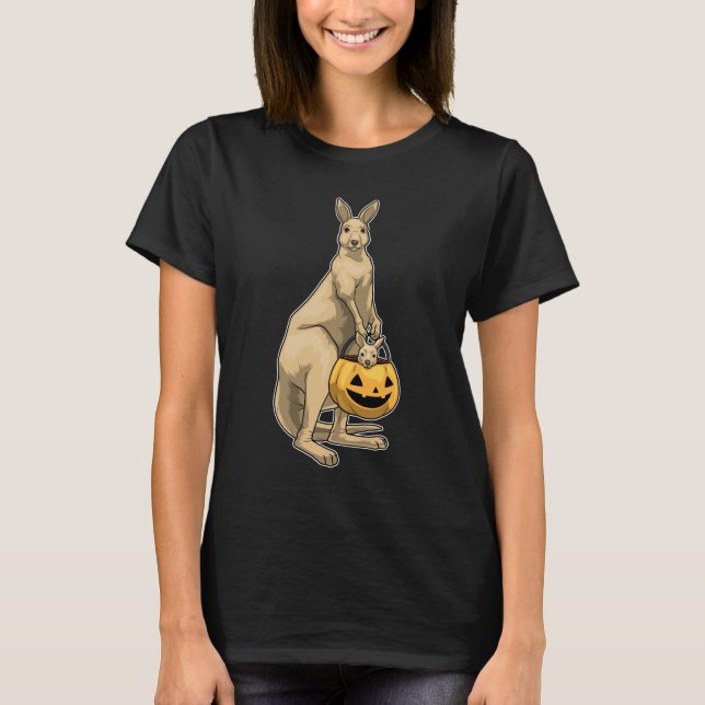 Kangaroo Halloween Pumpkin T-Shirt (Front)