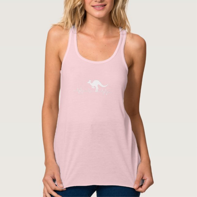 Kangaroo Heartbeat Australian Pulse Australia Fun Tank Top (Front)