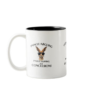 kangaroo hopping to conclusion  Two-Tone coffee mug
