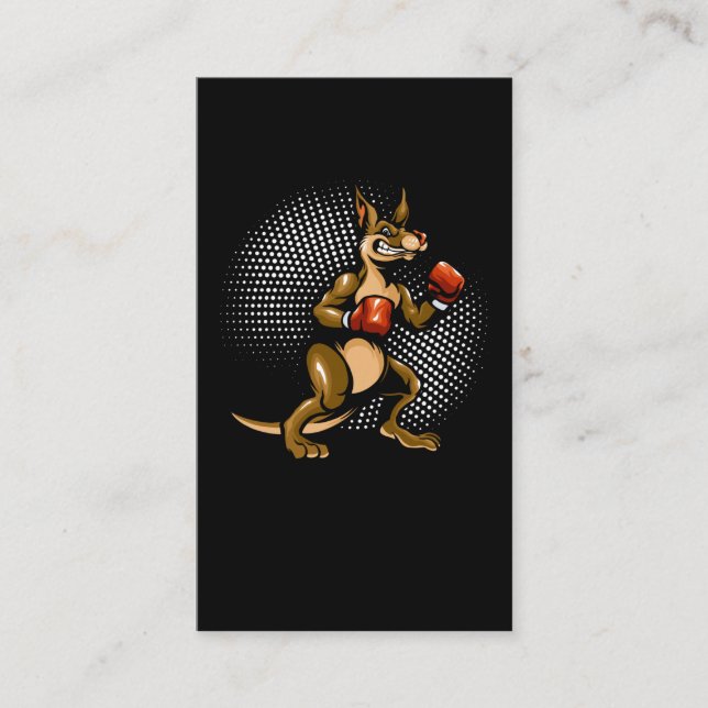 Kangaroo Humor Boxer Animal Fun Boxing Business Card (Front)