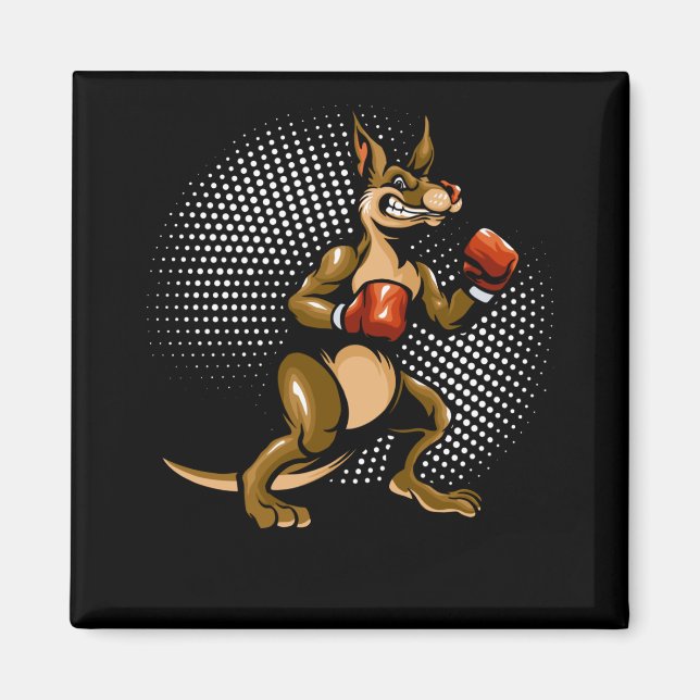 Kangaroo Humor Boxer Animal Fun Boxing Magnet (Front)