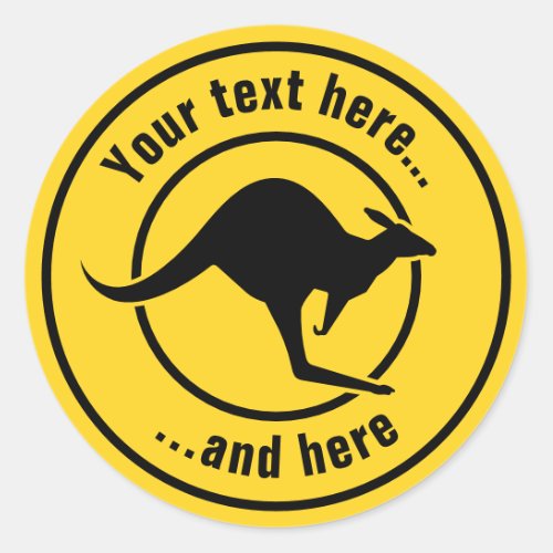 Kangaroo Icon Classic Round Sticker