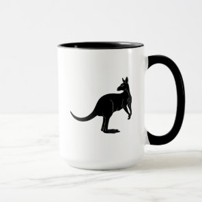 Kangaroo in black color minimalism  mug