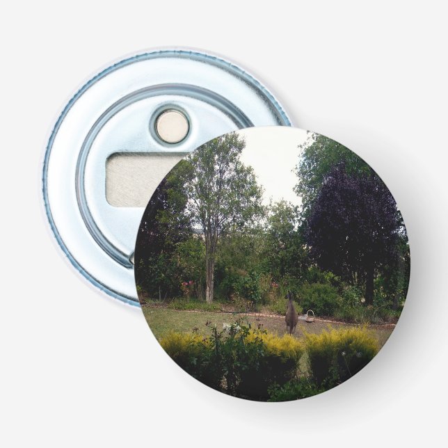 Kangaroo In My Garden, Magnetic Bottle Opener. Bottle Opener (Front)