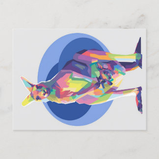 Kangaroo in pop art | Perfect gift Announcement Postcard