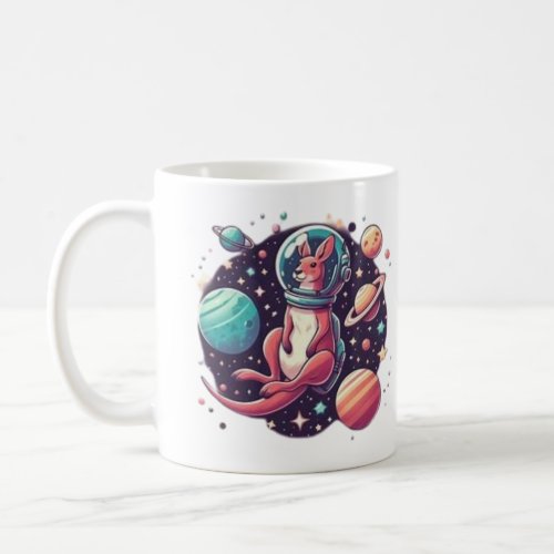 kangaroo in the space Australian mug