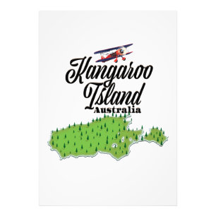 Kangaroo Island Australia map Photo Print