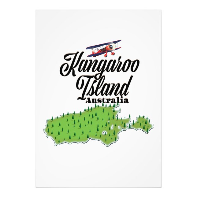Kangaroo Island Australia map Photo Print (Front)
