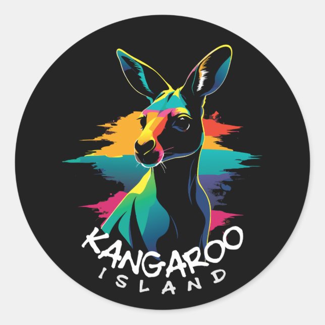 Kangaroo Island Classic Round Sticker (Front)