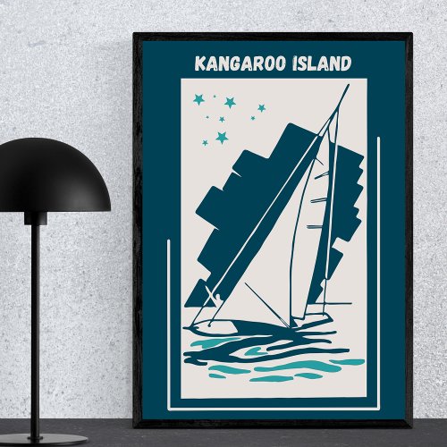 Kangaroo Island in Australia _ Vintage Sailing Poster