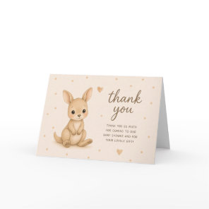 Kangaroo Joey Baby Shower Thank You Card