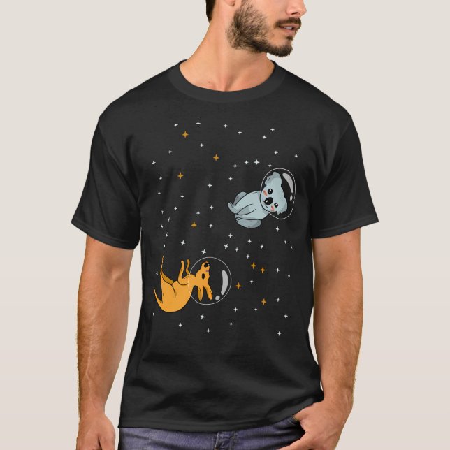 Kangaroo Koala Australia Astronaut Space T-Shirt (Front)