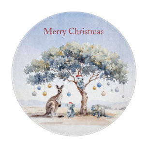 Kangaroo Koalas Platypus Christmas Gumtree Baubles Cutting Board