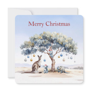 Kangaroo Koalas Platypus Christmas Gumtree Baubles Holiday Card