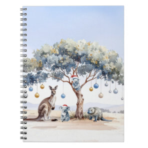 Kangaroo Koalas Platypus Christmas Gumtree Baubles Notebook
