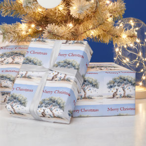 Kangaroo Koalas Platypus Christmas Gumtree Baubles Wrapping Paper
