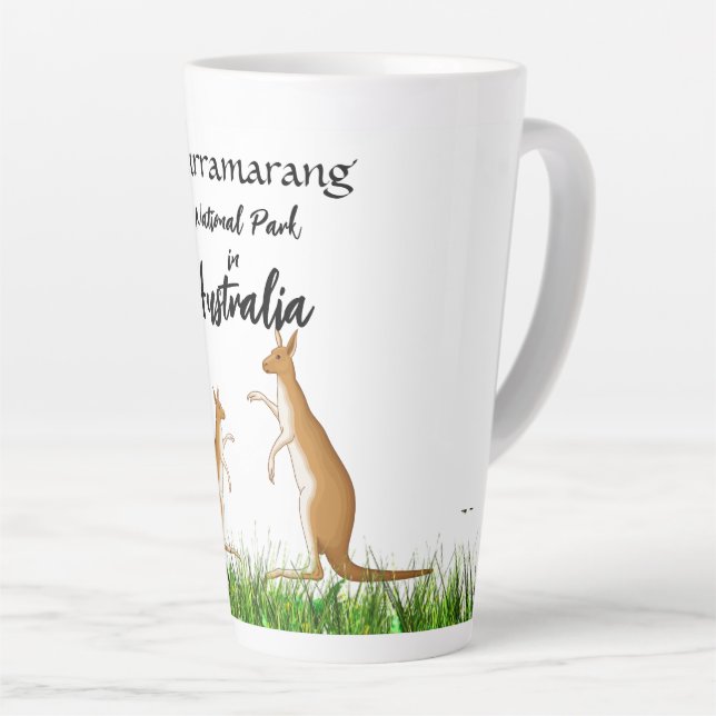 Kangaroo  latte mug (Right Angle)