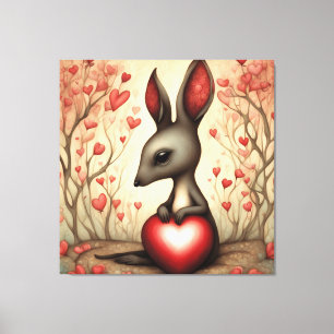 Kangaroo Love 1 Canvas Print