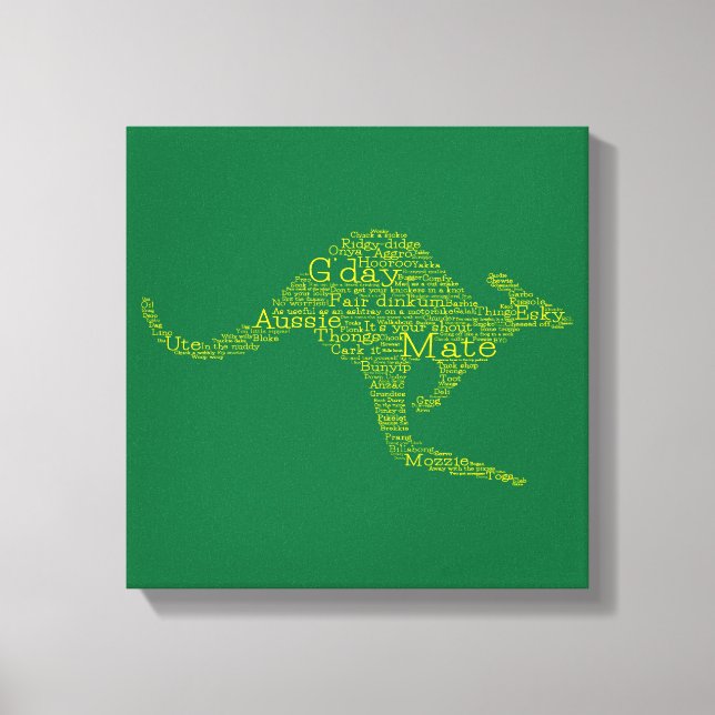 Kangaroo made of Australian slang Canvas Print (Front)
