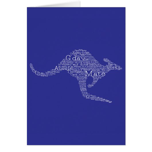 Kangaroo made of Australian slang Cards (Front)