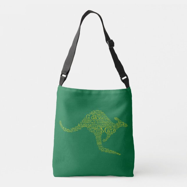 Kangaroo made of Australian slang Crossbody Bag (Back)