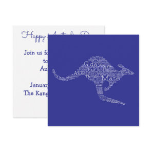 Kangaroo made of Australian slang Invitation