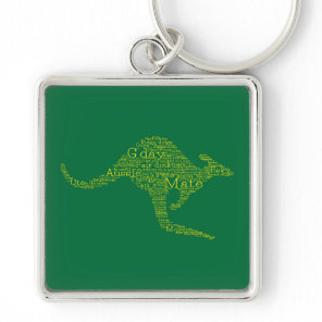 Kangaroo made of Australian slang Keychain