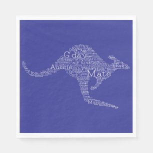Kangaroo made of Australian slang Napkins